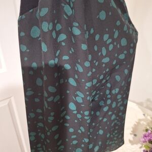 Women's Black and Teal Printed Blouse
